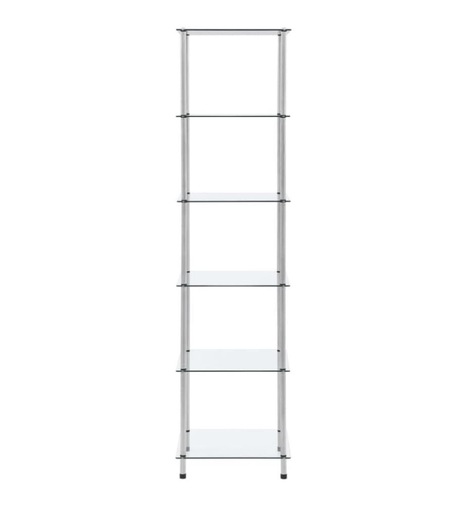 Regal mit 6 Ablagen Transparent 40x40x160 cm Hartglas