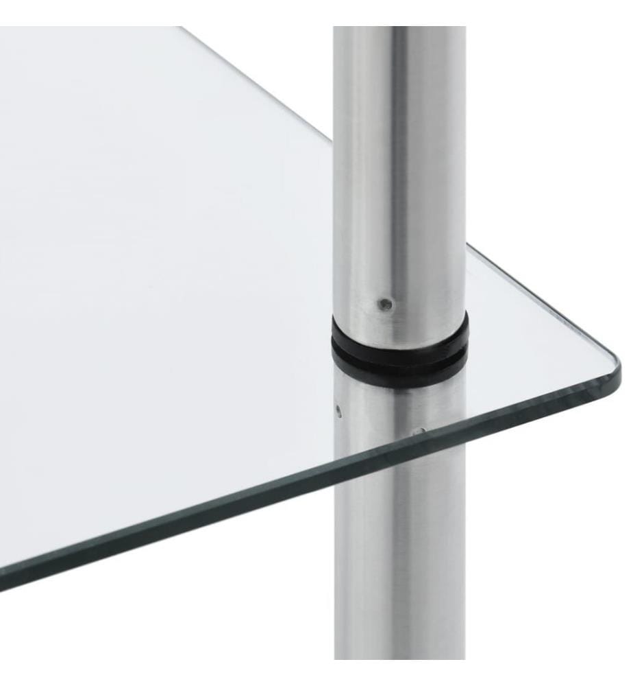Regal mit 6 Ablagen Transparent 40x40x160 cm Hartglas