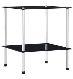 Regal mit 2 Ablagen Schwarz 40x40x47 cm Hartglas