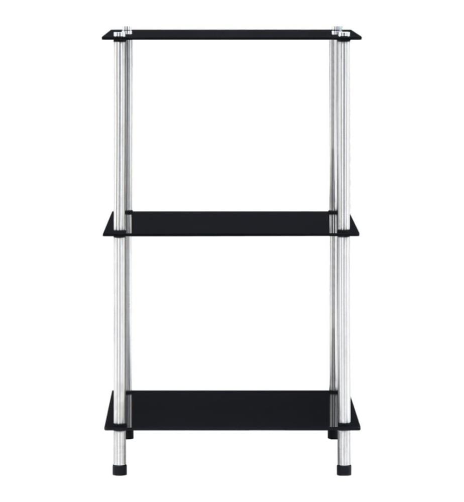 Regal mit 3 Ablagen Schwarz 40x40x67 cm Hartglas