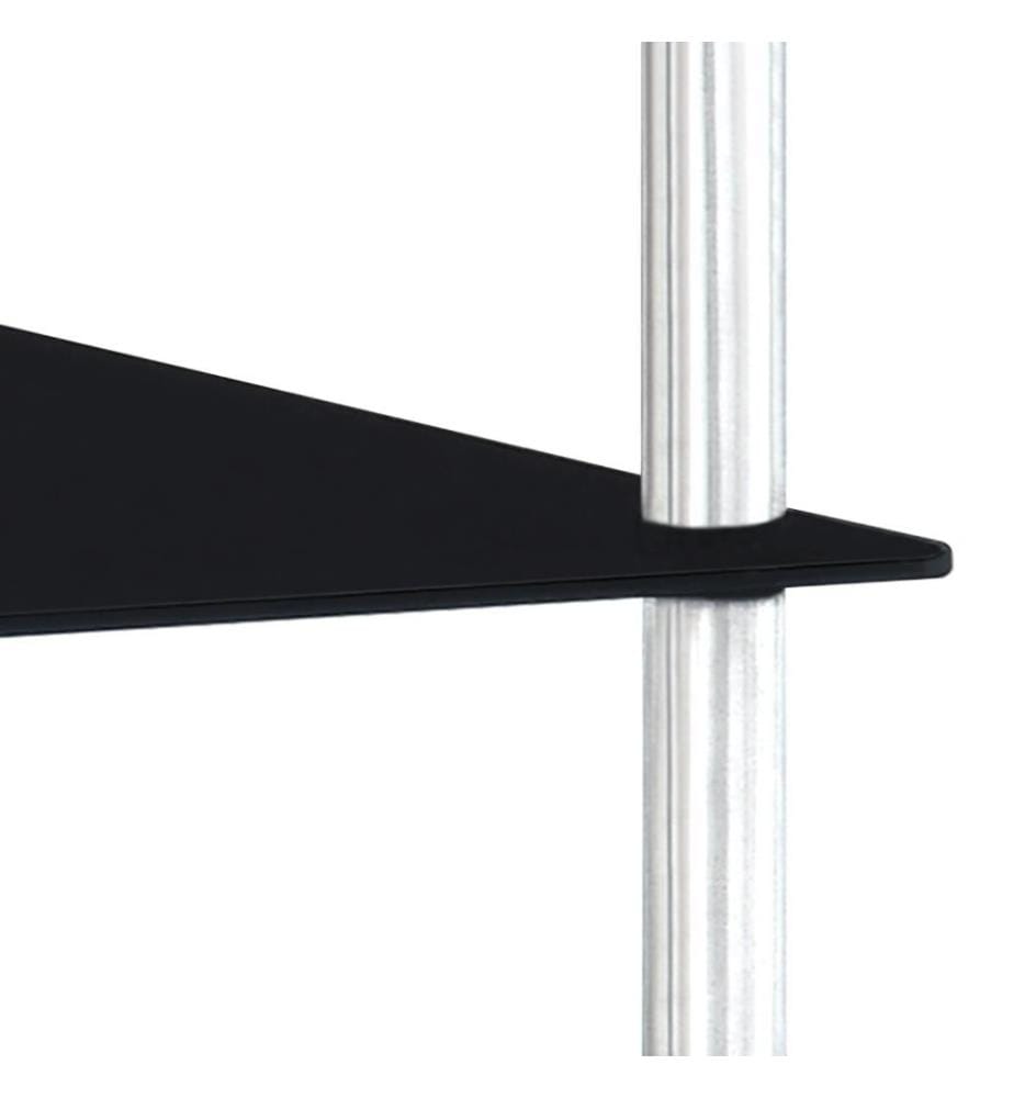 Regal mit 4 Ablagen Schwarz 40x40x100 cm Hartglas