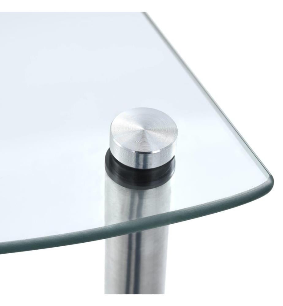 Regal mit 4 Ablagen Transparent 30x30x100 cm Hartglas