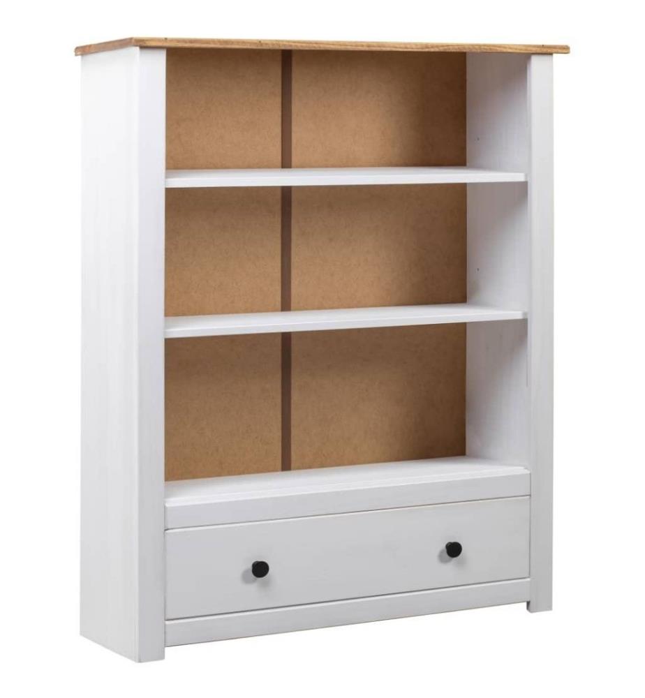 Bücherregal Weiss 80 x 35 x 110 cm Massivholz Panama-Kiefer