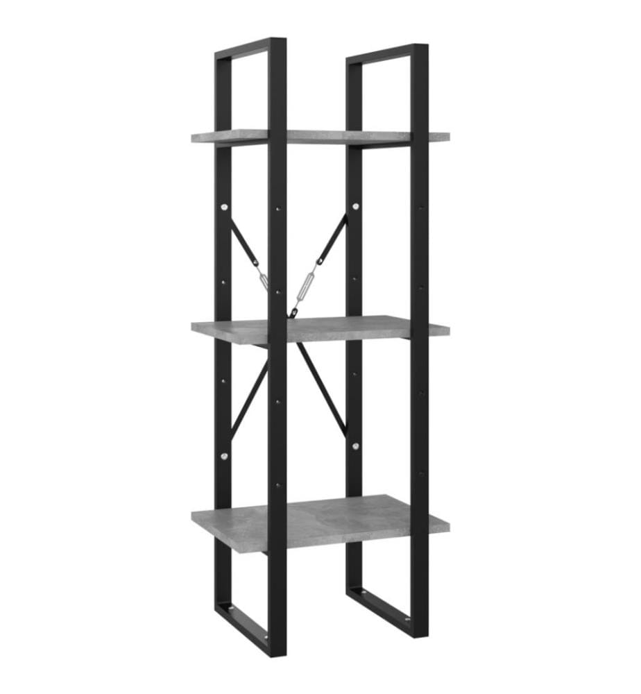 Bibliothèque à 5 niveaux Gris béton 40x30x175 cm Aggloméré