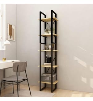 Bücherregal 5 Fächer 40x30x175 cm Massivholz Kiefer
