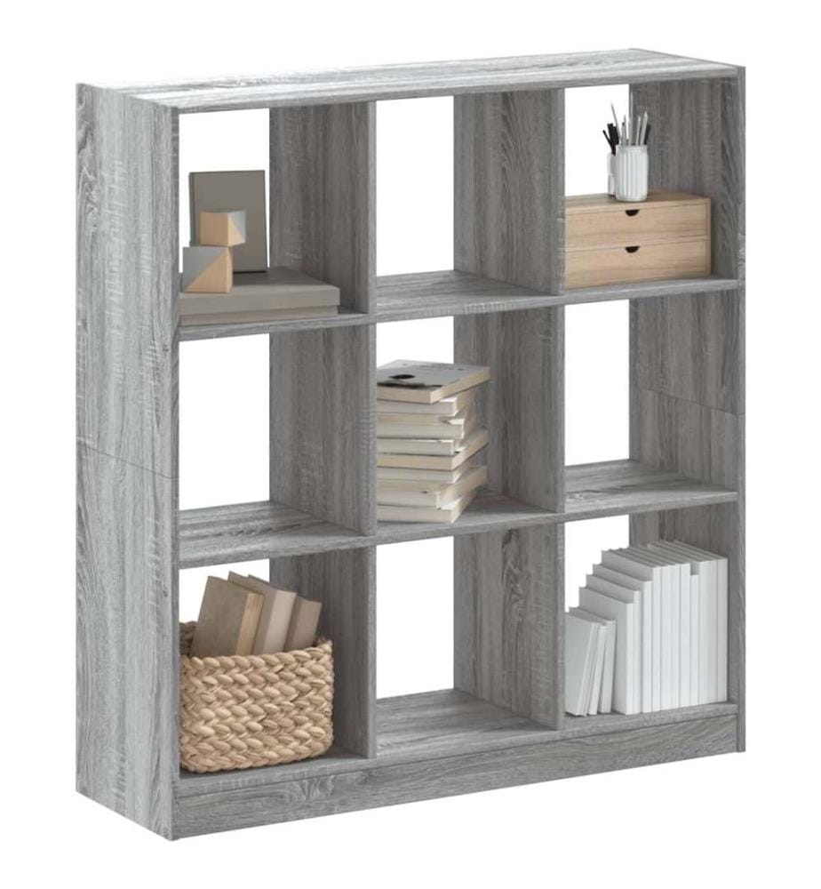 Bibliothèque sonoma gris 102x32x108 cm bois d'ingénierie