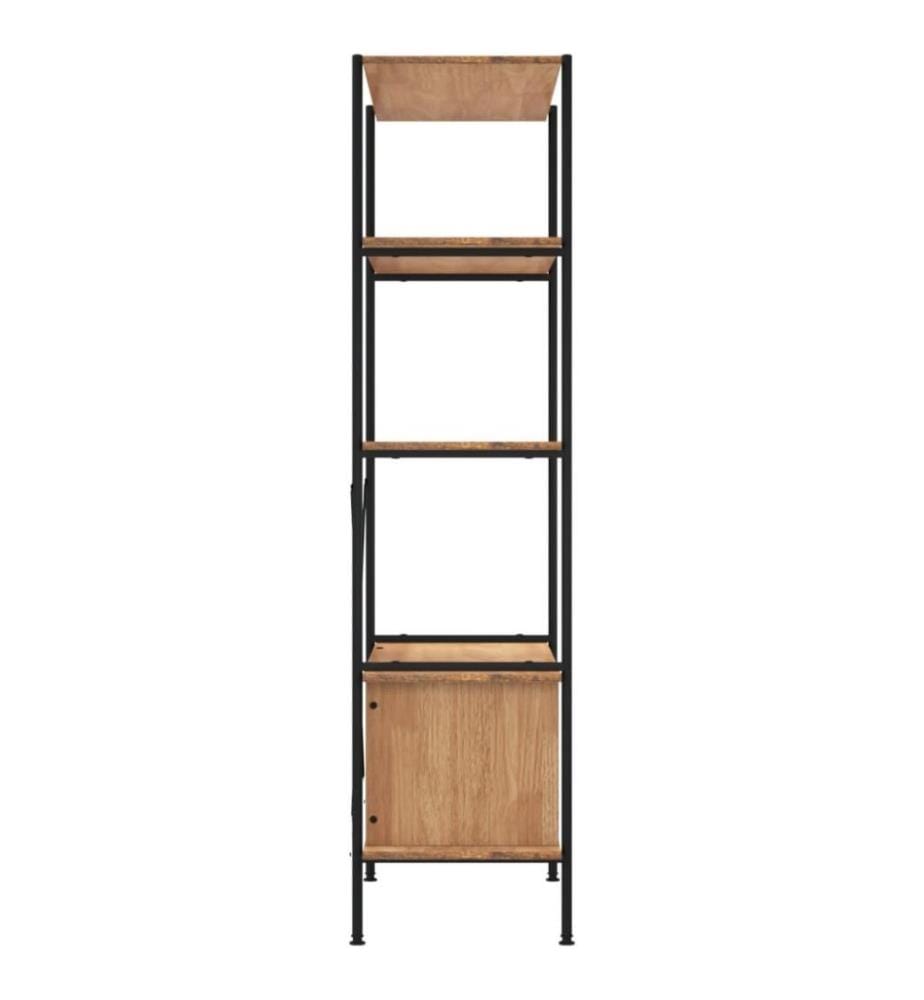 Regal mit 5 Böden und Schrank 80x40x163 cm Stahl Holzwerkstoff
