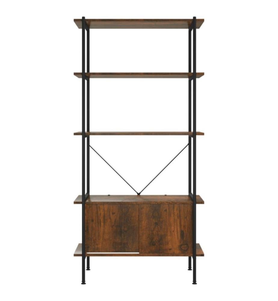 Regal mit 5 Böden und Schrank 80x40x163 cm Stahl Holzwerkstoff