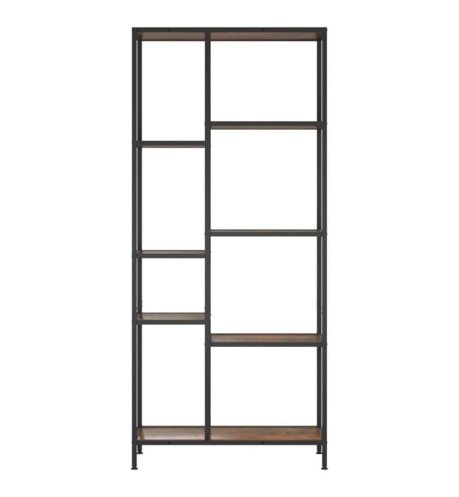 Bücherregal 80x30x180 cm Stahl und Holzwerkstoff