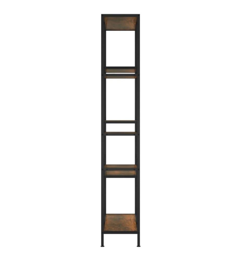 Bücherregal 80x30x180 cm Stahl und Holzwerkstoff