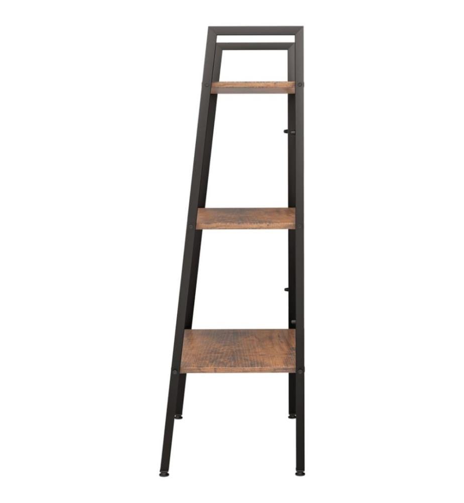 Étagère sur pied 3 niveaux Marron foncé et noir 56x35x108 cm