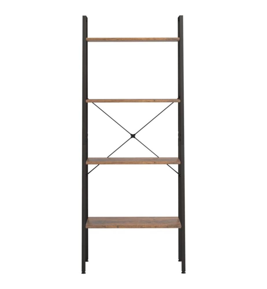 Standregal 4 Böden Dunkelbraun und Schwarz 56x35x140 cm