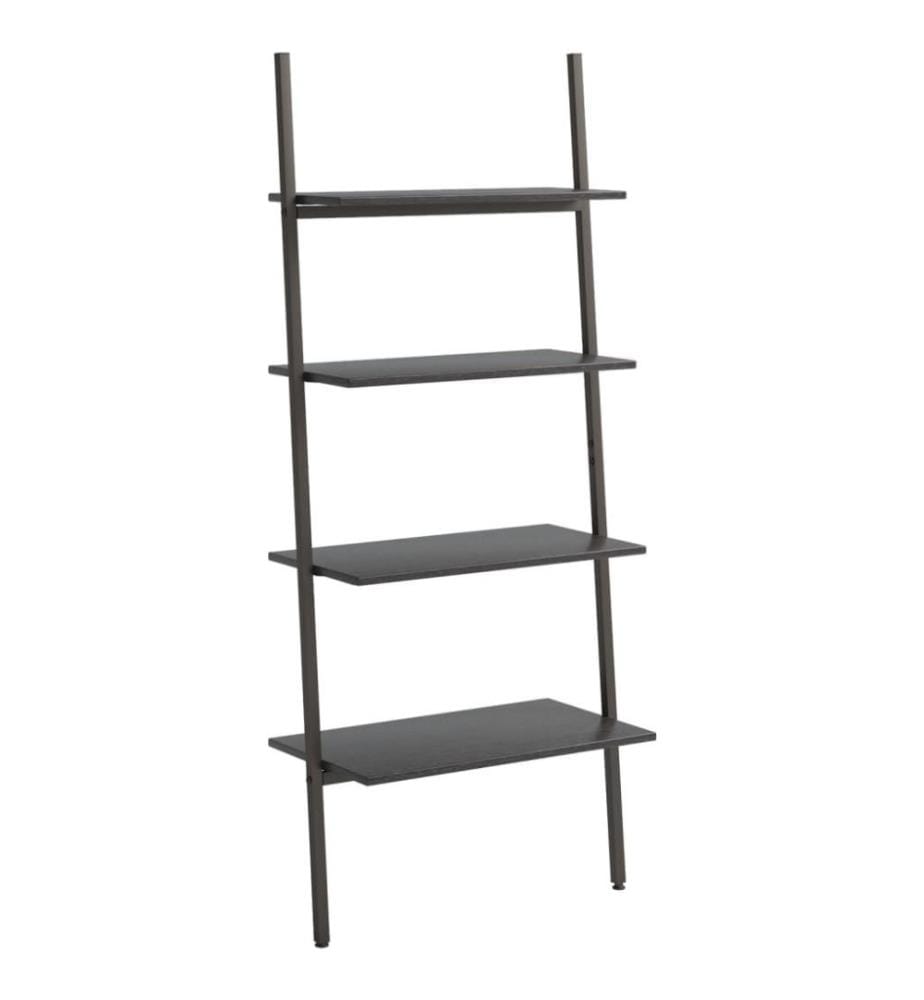 Étagère inclinée à 4 niveaux Noir 64x34x150,5 cm
