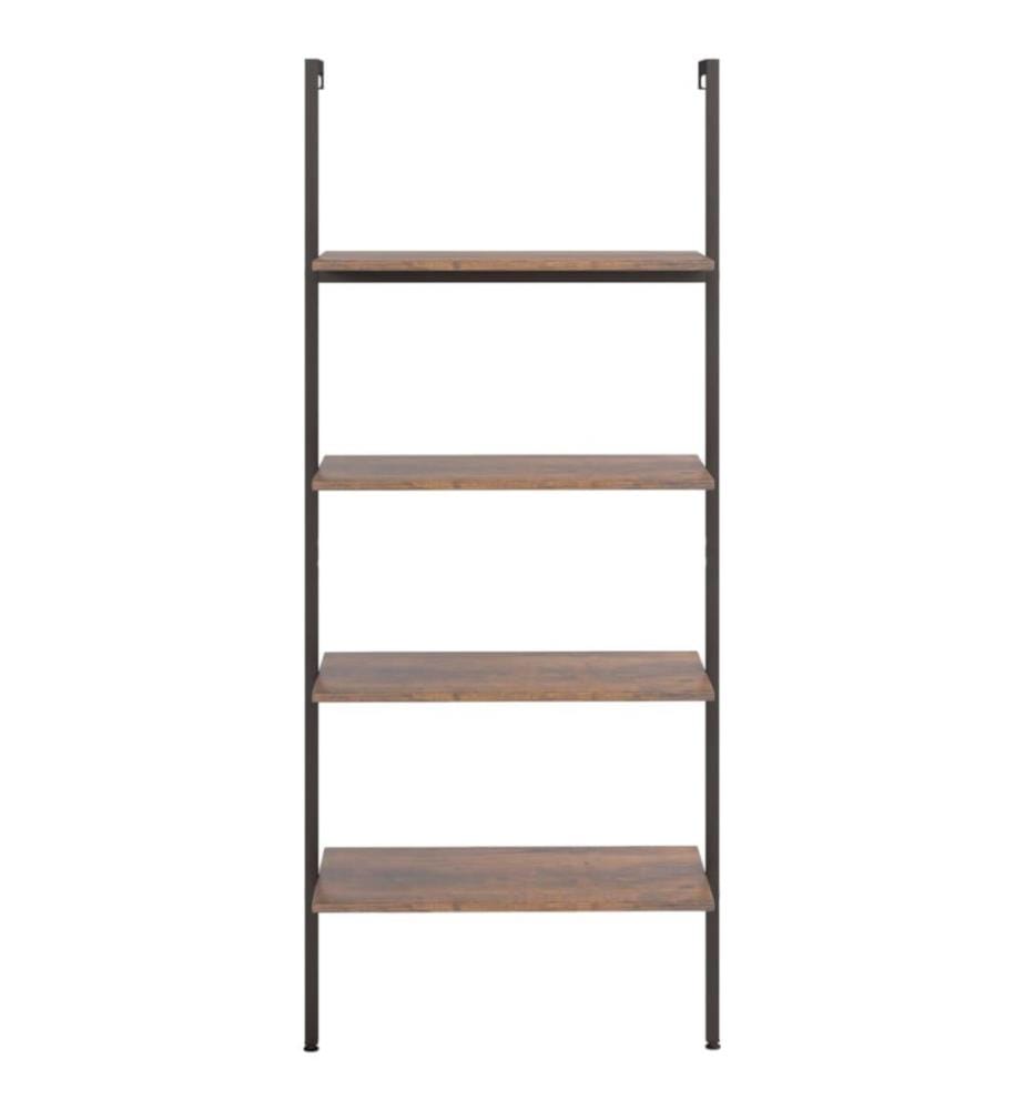 Étagère inclinée 4 niveaux Marron foncé et noir 64x35x152,5 cm