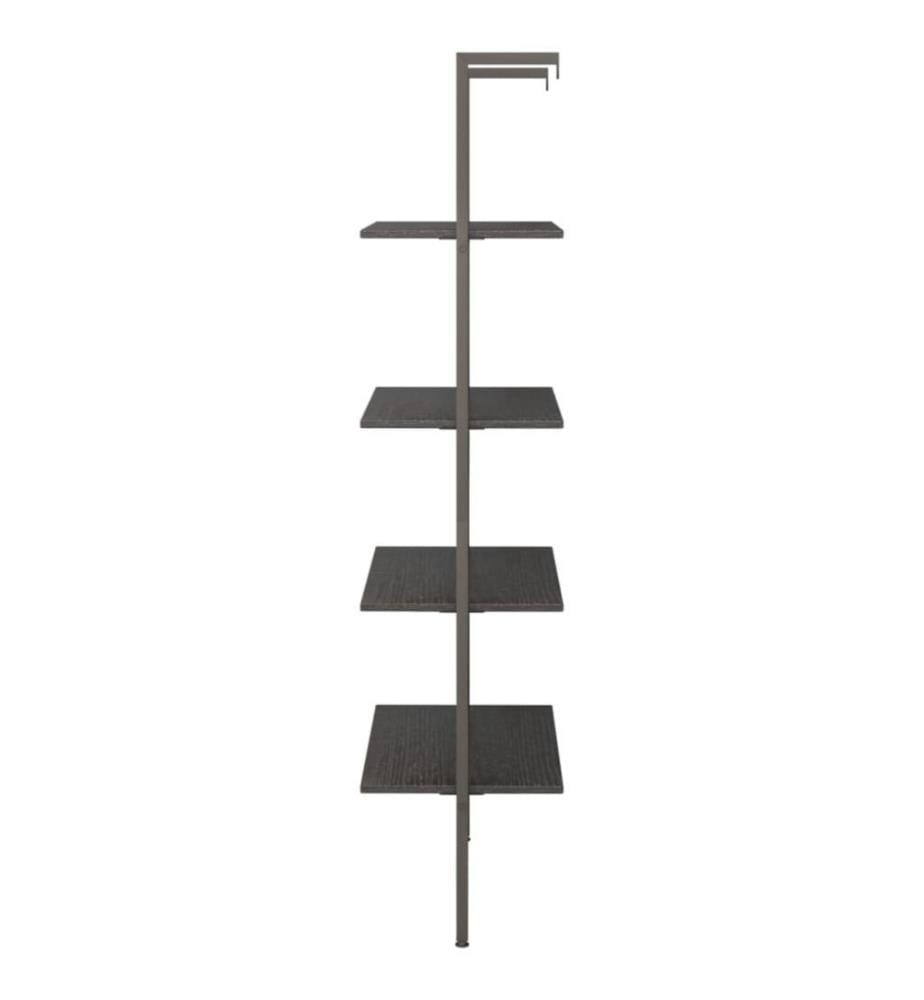 Étagère inclinée à 4 niveaux Noir 64x35x152,5 cm