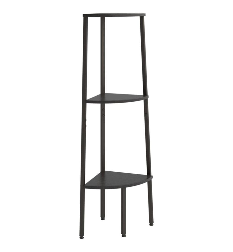 Étagère d'angle 3 niveaux Noir 45,5x31,5x120 cm