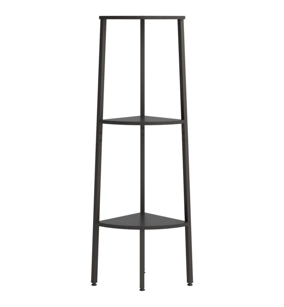Étagère d'angle 3 niveaux Noir 45,5x31,5x120 cm