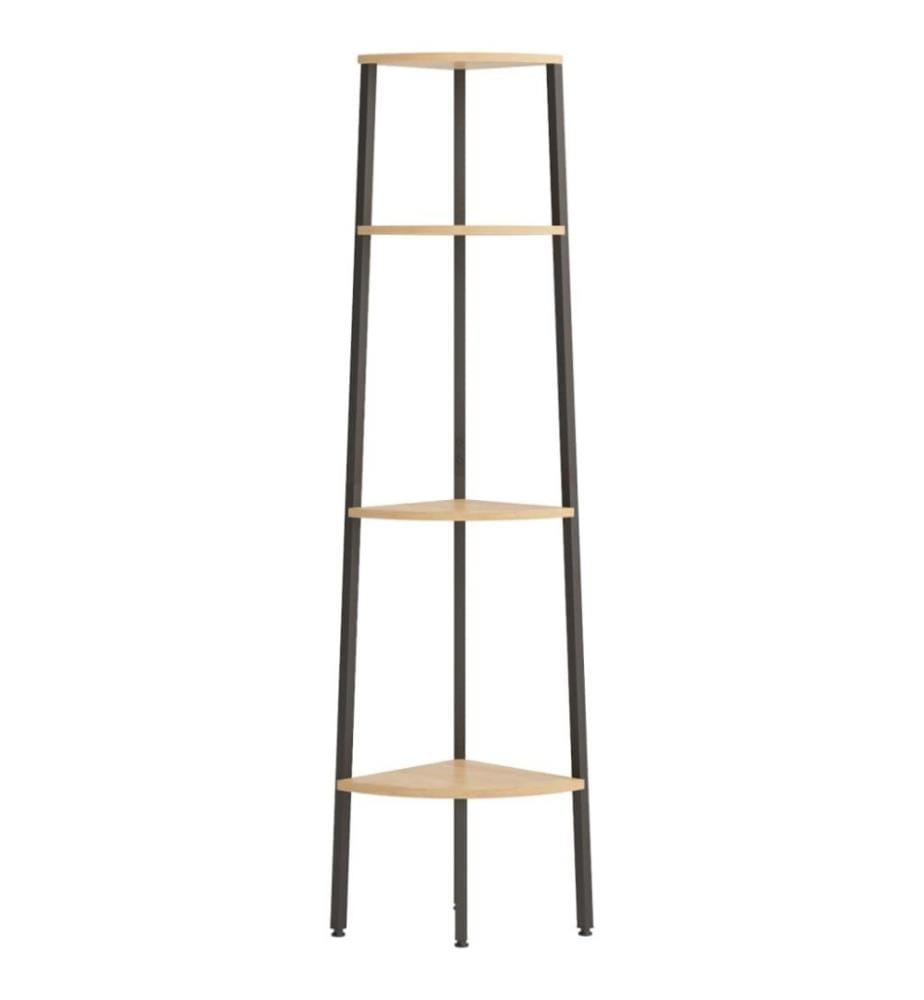 Étagère d'angle 4 niveaux Marron clair et noir 45,5x31,5x150 cm