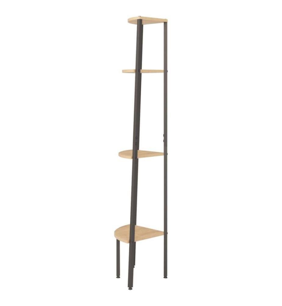 Étagère d'angle 4 niveaux Marron clair et noir 45,5x31,5x150 cm