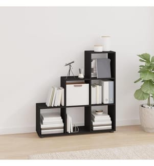 Treppenregal Schwarz 107 cm Holzwerkstoff