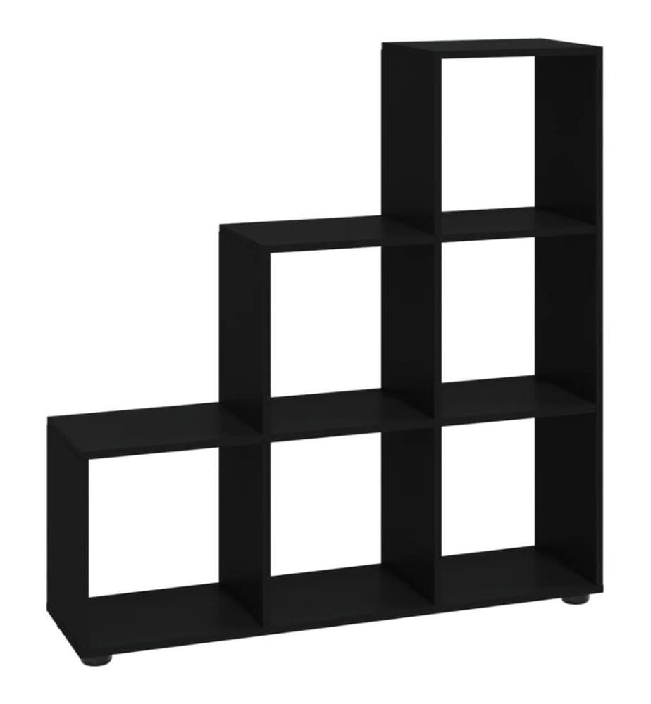 Treppenregal Schwarz 107 cm Holzwerkstoff