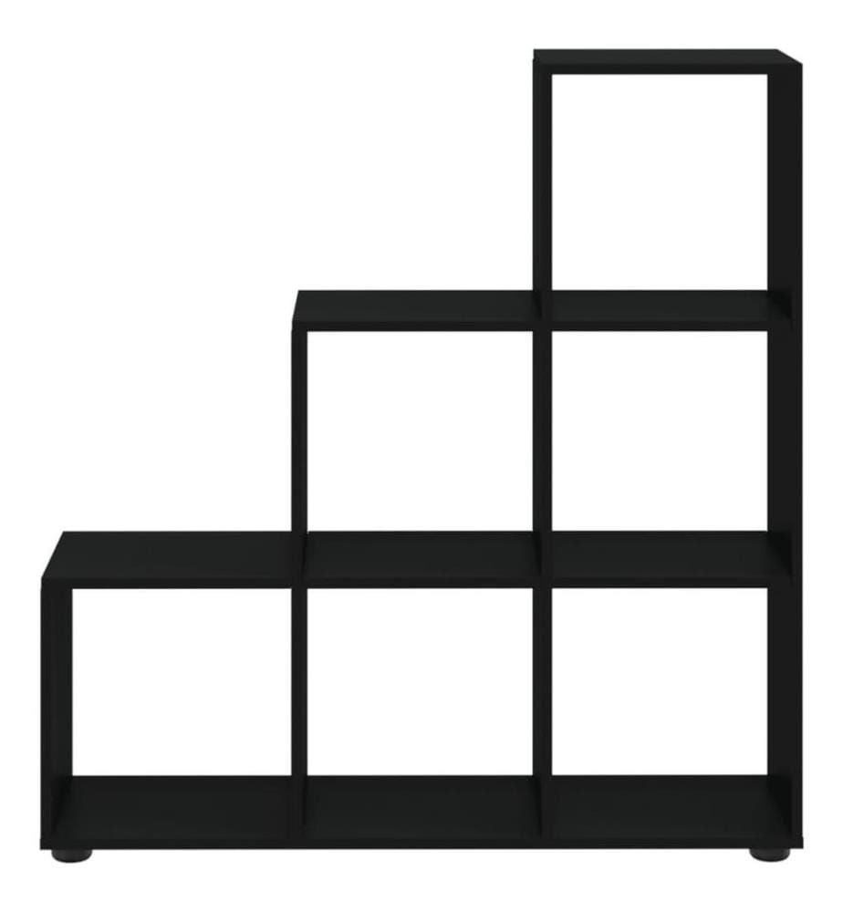 Treppenregal Schwarz 107 cm Holzwerkstoff