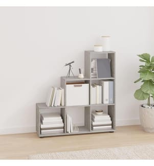 Treppenregal Betongrau 107 cm Holzwerkstoff