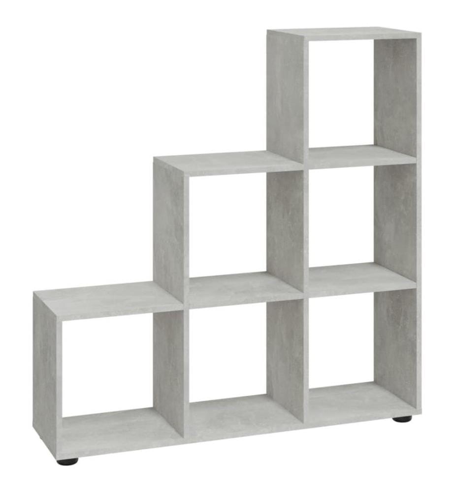 Bibliothèque escalier Gris béton 107 cm Bois d'ingénierie
