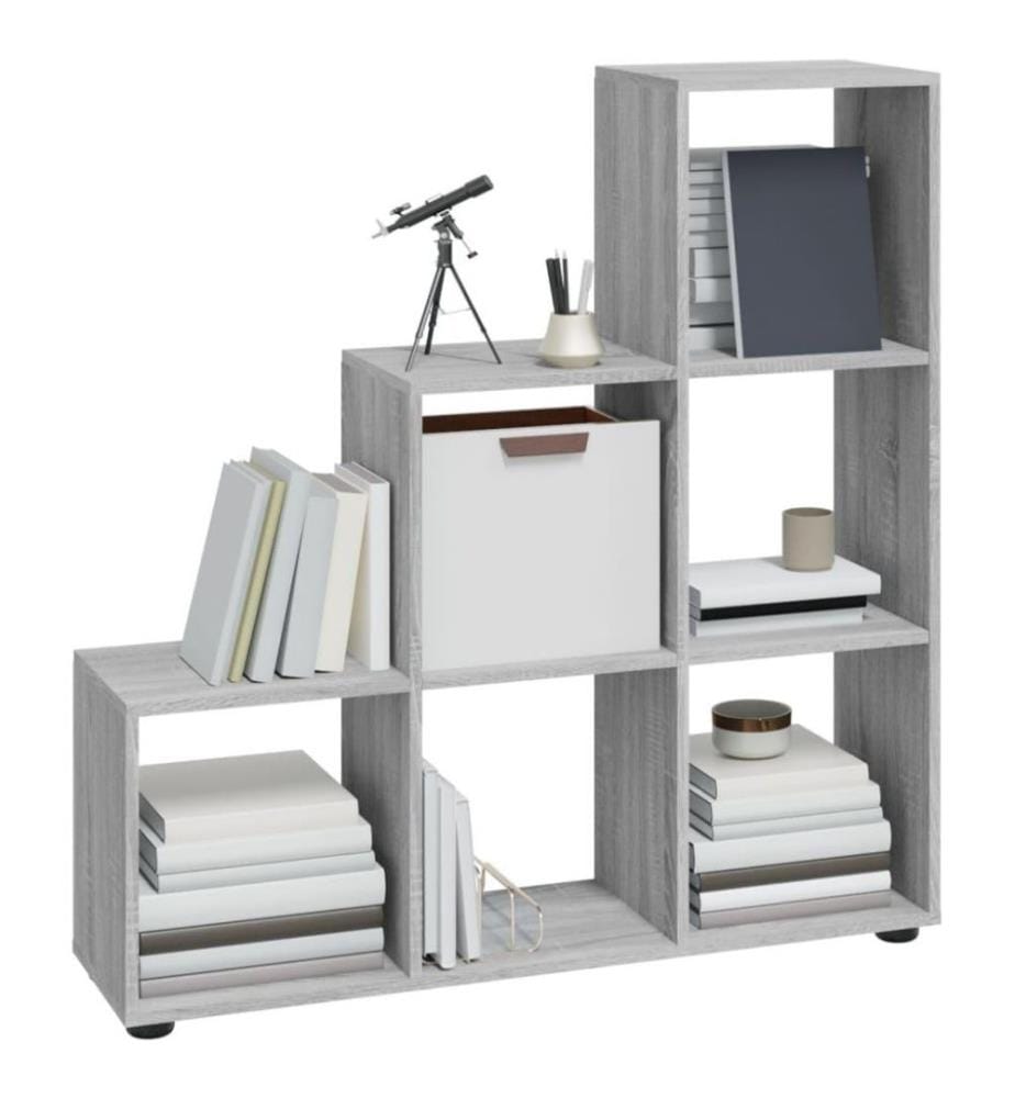 Bibliothèque escalier Sonoma gris 107 cm Bois d'ingénierie
