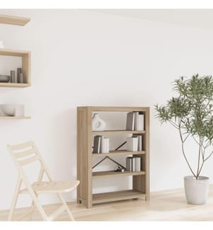 Bücherregal 4 Fächer 80x30x110 cm Massivholz Akazie
