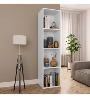 Bücherregal/TV-Schrank Weiss 36×30×143 cm Holzwerkstoff