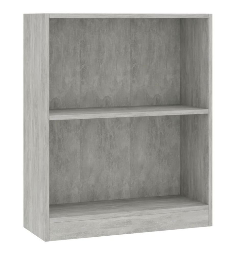 Bibliothèque Gris béton 60x24x74,5 cm Bois d'ingénierie