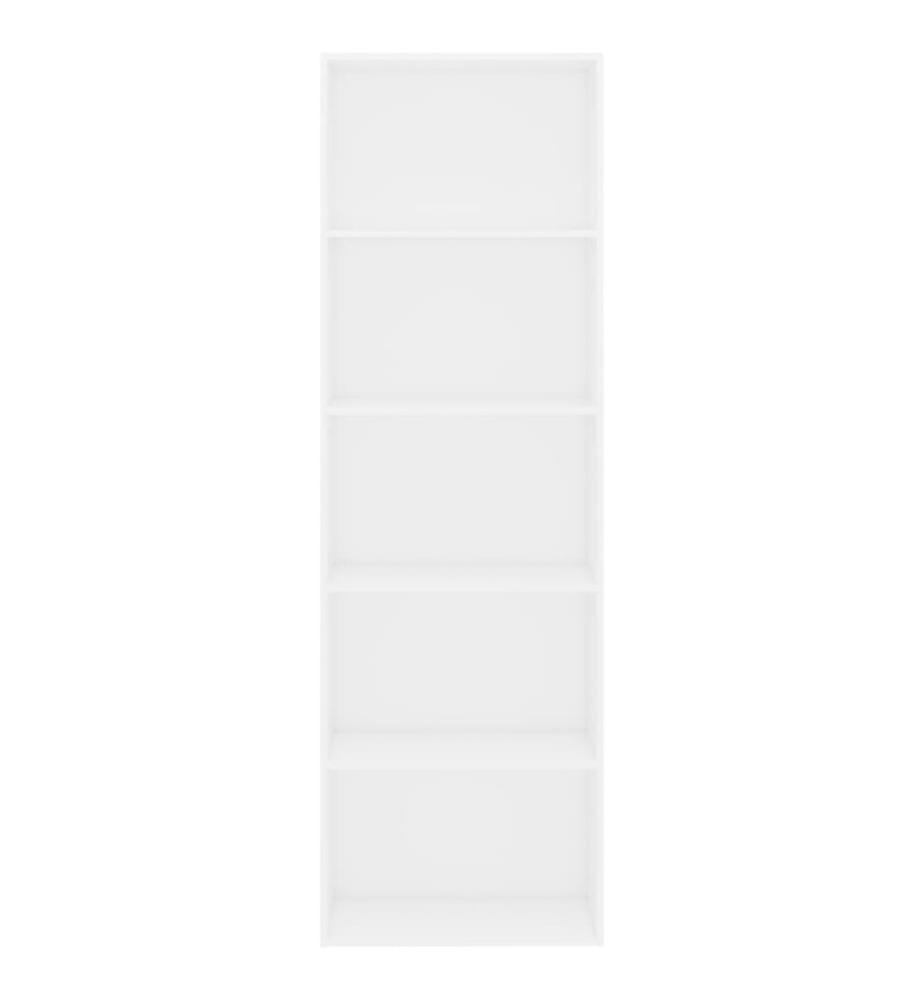 Bibliothèque à 5 niveaux Blanc 60x30x189 cm Bois d'ingénierie