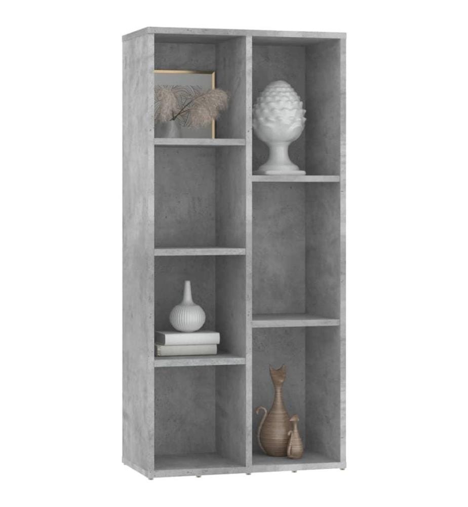 Bibliothèque Gris béton 50x25x106 cm Aggloméré