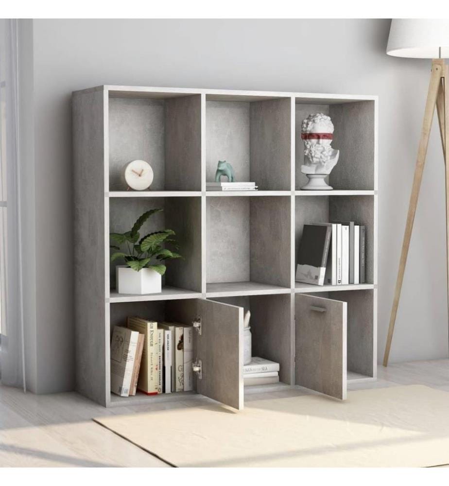 Bibliothèque Gris béton 98x30x98 cm Aggloméré