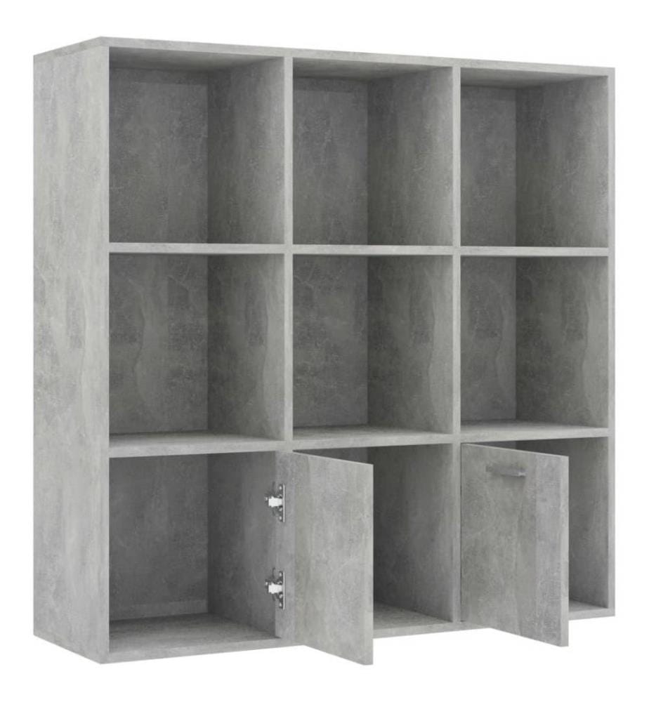 Bibliothèque Gris béton 98x30x98 cm Aggloméré