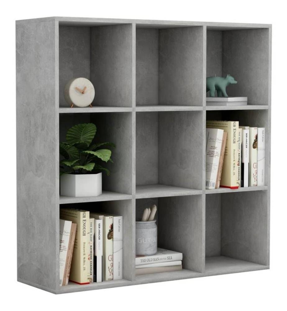 Bibliothèque Gris béton 98x30x98 cm Aggloméré