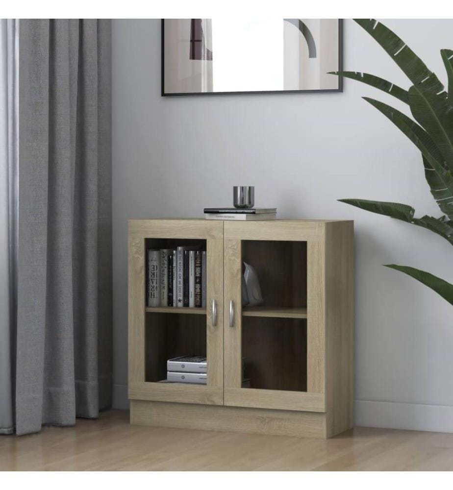 Vitrinenschrank Sonoma-Eiche 82,5x30,5x80 cm Holzwerkstoff