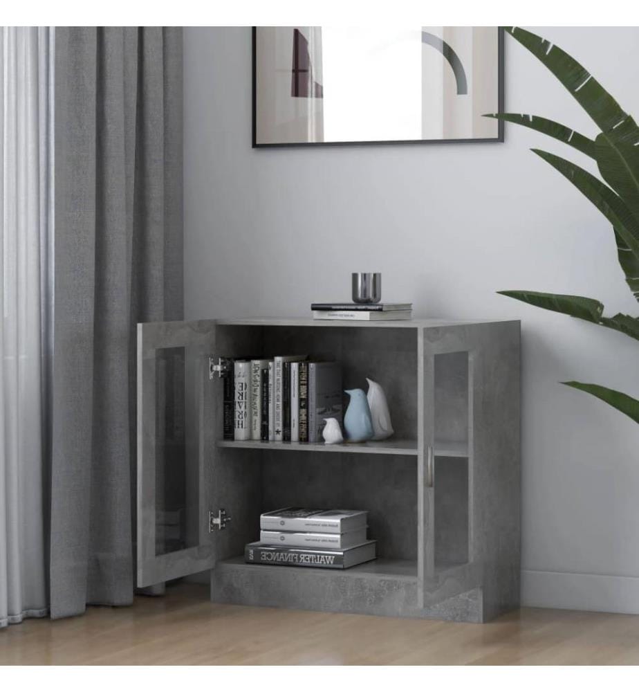 Armoire à vitrine Gris béton 82,5x30,5x80 cm Aggloméré