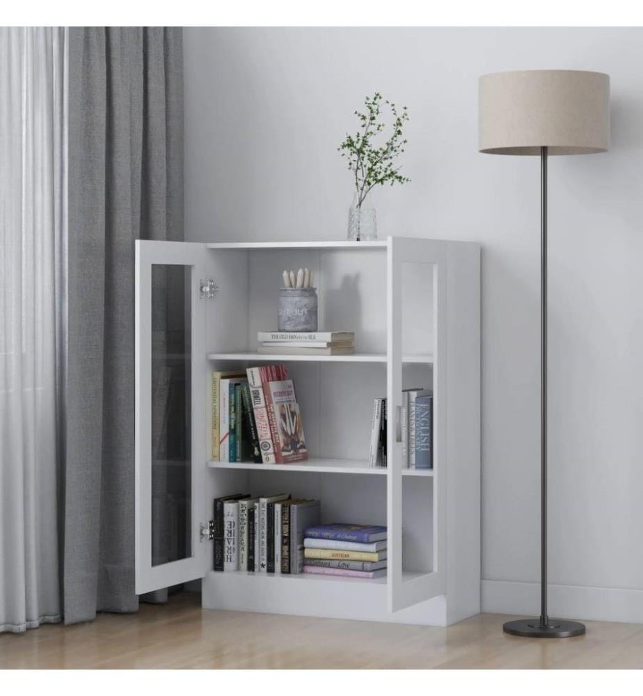 Vitrinenschrank Weiss 82,5x30,5x115 cm Holzwerkstoff