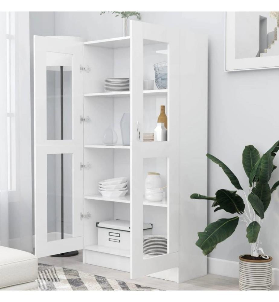 Vitrinenschrank Weiss 82,5x30,5x150 cm Holzwerkstoff
