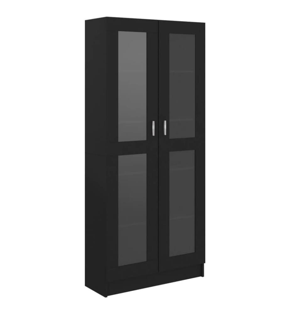 Armoire à vitrine Noir 82,5x30,5x185,5 cm Aggloméré