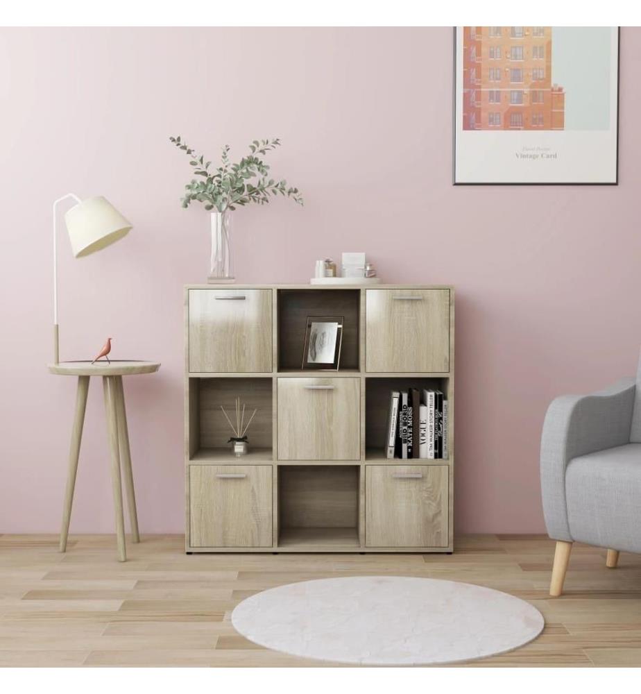 Bücherregal Sonoma-Eiche 90x30x90 cm Holzwerkstoff