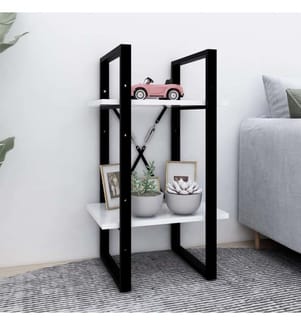 Bücherregal 2 Fächer Weiss 40x30x70 cm Holzwerkstoff