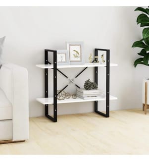 Bücherregal 2 Fächer Weiss 80x30x70 cm Holzwerkstoff