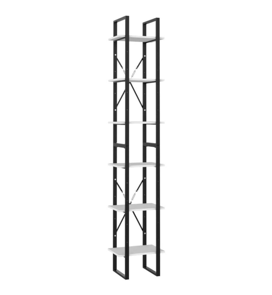 Bibliothèque à 6 niveaux Blanc 40x30x210 cm Aggloméré