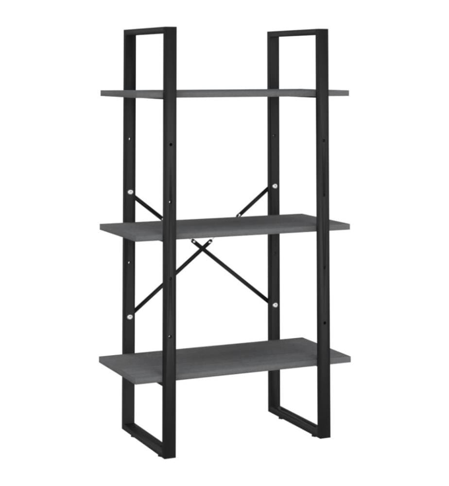 Lagerregal Grau 60x30x105 cm Massivholz Kiefer