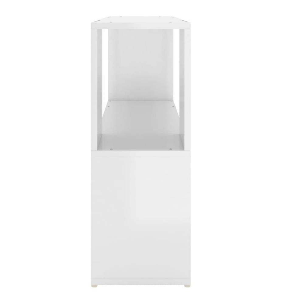 Bibliothèque Blanc brillant 100x24x63 cm Aggloméré