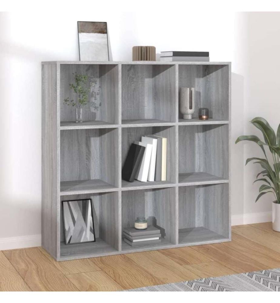 Bücherschrank Grau Sonoma 98x30x98 cm