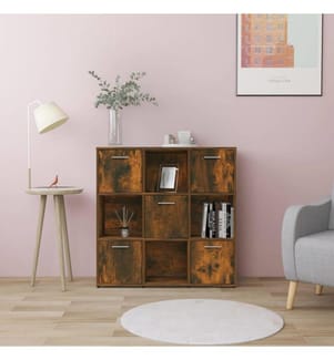Bibliothèque Chêne fumé 90x30x90 cm Bois d'ingénierie